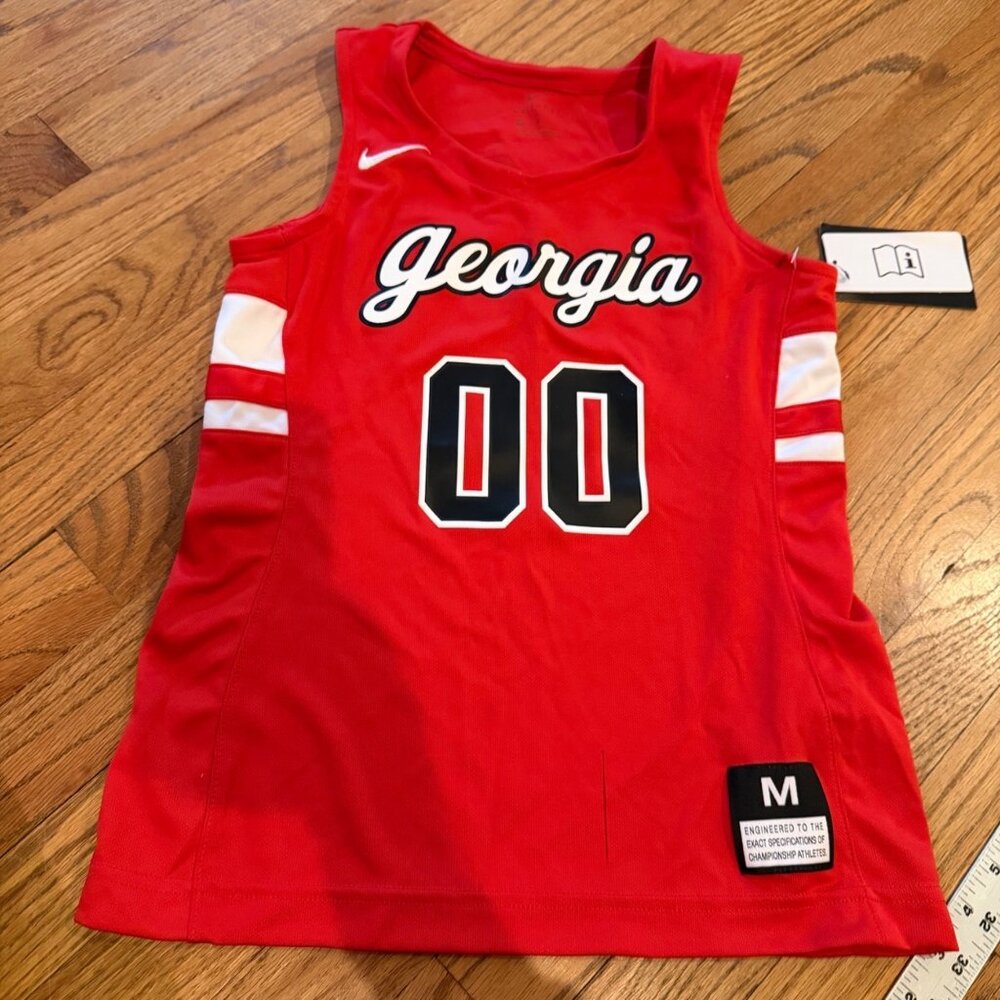 NIKE GIRLS 00 GEORGIA BULLDOG BASKETBALL JERSEY NEW WITH FLAW MEDIUM